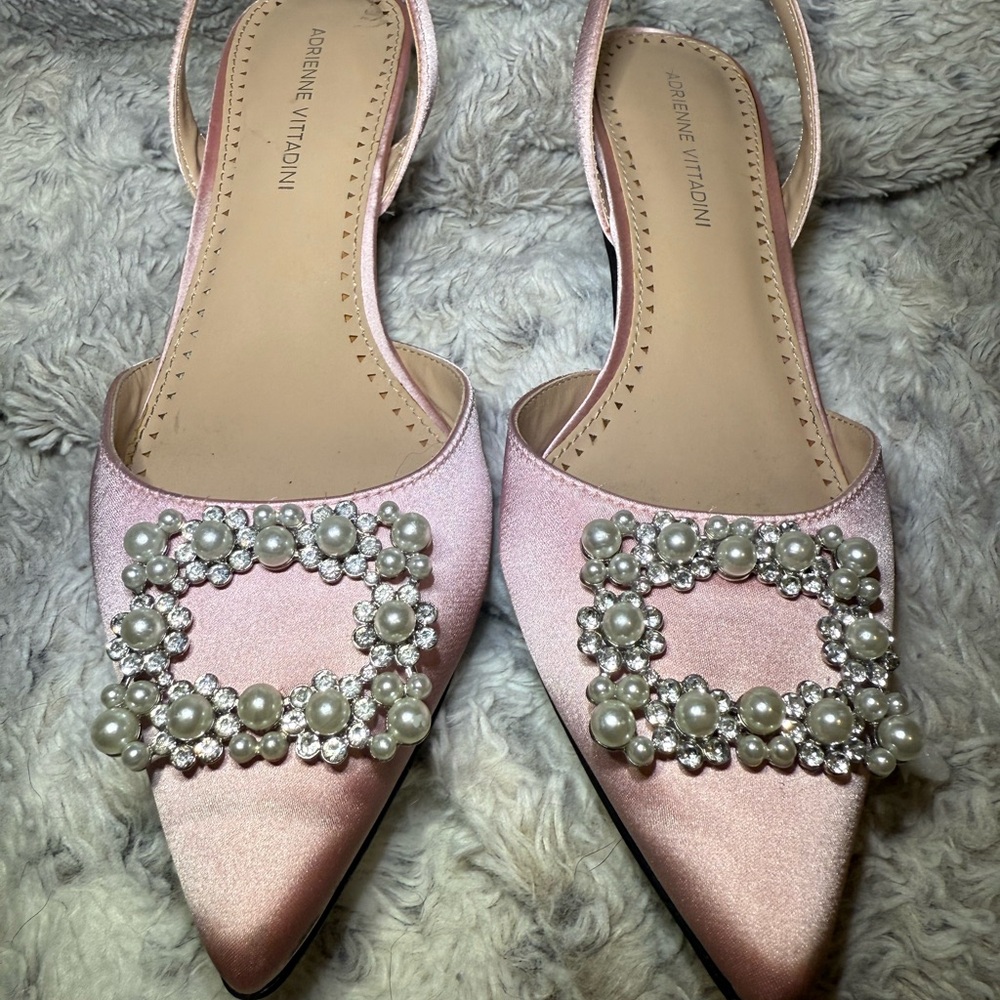 Adrienne Vittadini Blush Embellished Heels